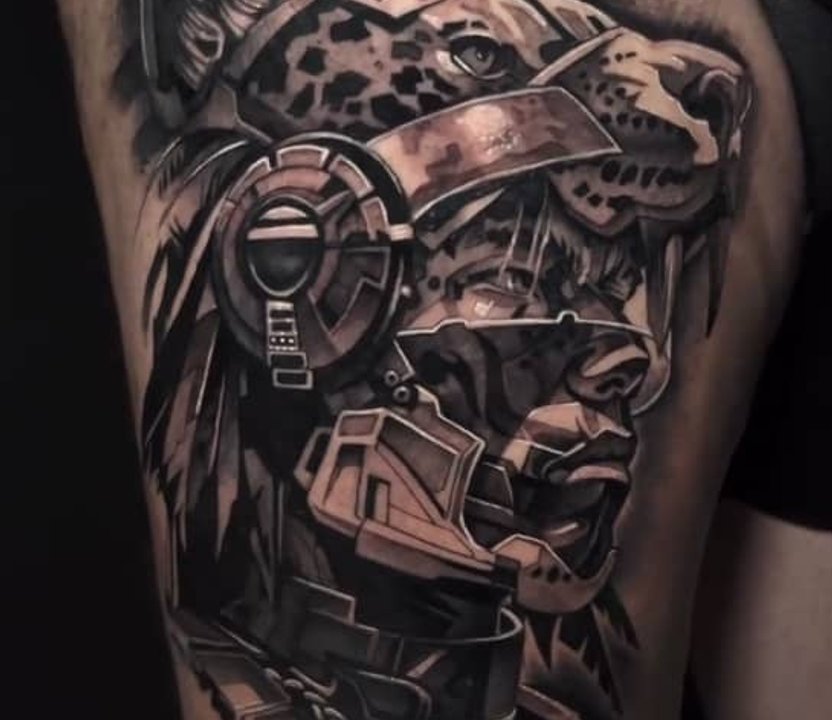 black and white tattoo