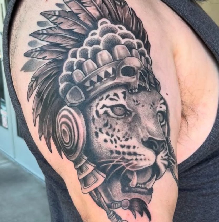 lion with indian head cover